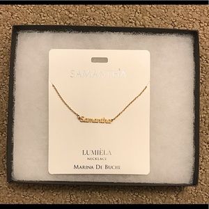 “Samantha” Personalized Name Necklace in Gold